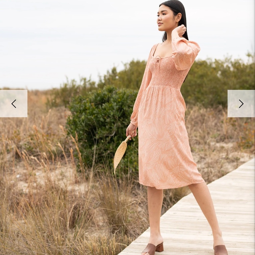 NWT Able Joyce Smocked Midi Dress